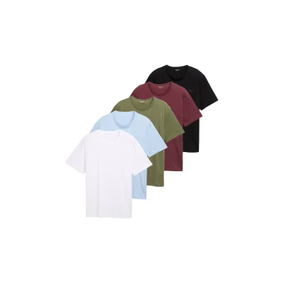 Abbildung von TOM Tailor 5 PACK Tshirt basic, Herren, Größe: Medium, Light powder blue