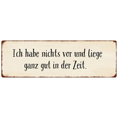 Abbildung von Interluxe METALLSCHILD Blechschild ICH Habe Nichts VOR Faulheit Geschenk Frau Mann Shabby
