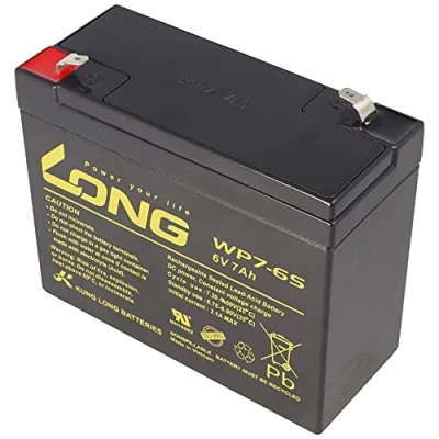 Abbildung von Kung Long WP7 6S F1 Blei Vlies Akku, 6Volt, 7Ah mit 4,8mm Faston Anschluss