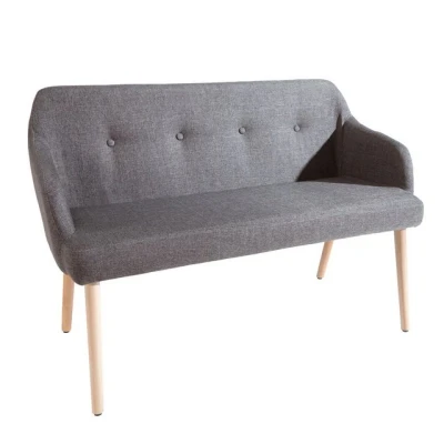 Abbildung von riess ambiente Sitzbank SCANDINAVIA MEISTERSTÜCK 120cm grau / natur (Einzelartikel, 1 St), Esszimmer · Stoff Holz Beine mit Rückenlehne Flur Schlafzimmer