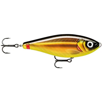 Abbildung von Rapala Angelköder X Rap Haku Angelzubehör, Robuster ABS Körper Süßwasser Spinnköder Langsam sinkend Lauftiefe: Variabel Größe: 14cm / 74g Hergestellt in Estland Golden Smelt