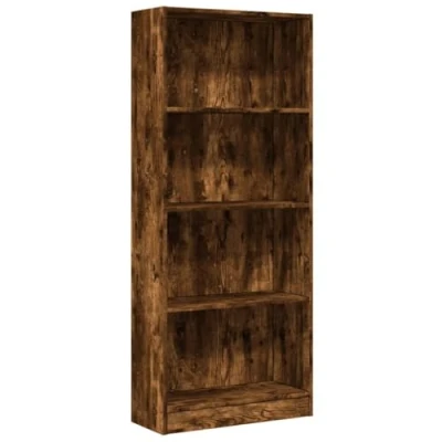 Abbildung von vidaXL Bücherregal, Bücherschrank Regal mit Stauraum, Standregal für Wohnzimmer Büro, Büroregal Aktenregal Aufbewahrungsregal, Räuchereiche Holzwerkstoff