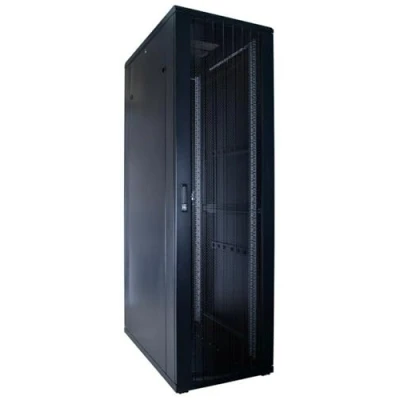 Abbildung von DSIT 42HE 19 Zoll Serverschrank mit perforierter Fronttür (BxTxH) 600 x 1000 2000mm Schwarz Traglast 800 kg
