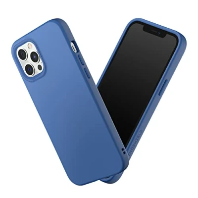 Abbildung von RhinoShield Case kompatibel mit [iPhone 12 Pro Max] SolidSuit Stoßdämpfende &amp; schlanke Schutzhülle Premium Finish 3.5 Meter Fallschutz Austauschbare Kamera Ringe Kobaltblau