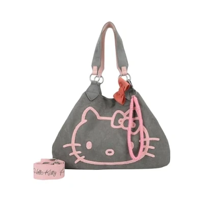 Abbildung von Fritzi aus Preussen Damen Hello Kitty Izzy Medium Head Flocked Canvas Plumy Cat Shopper