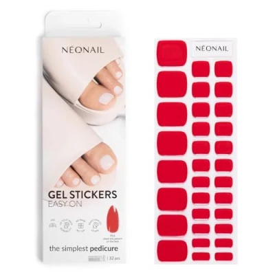 Abbildung von NEONAIL Gel UV Stickers Easy On P03 Rot Nagelsticker Nagellackstreifen Nagelaufkleber für Füße und Hände Fingernägel zum aufkleben Nageldesign 1 Blatt 32 Stk