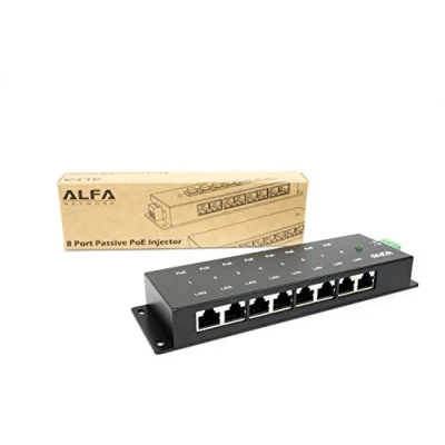 Abbildung von Alfa Network 8 Anschlüsse passiver PoE Injektor Gigabit APOE08G