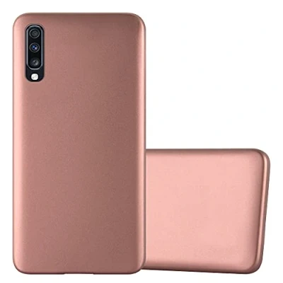 Abbildung von Cadorabo Hülle kompatibel mit Samsung Galaxy A70 / A70s Schutzhülle TPU Silikon Case Metallic Design Slim Kratzfest Weiche Gummi Rundumschutz für in Rosa