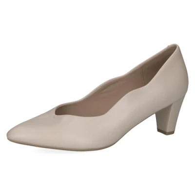 Abbildung von CAPRICE Damen Pumps aus Leder mit Trichterabsatz, Cremefarben (Cream Perlato), 36.5 EU