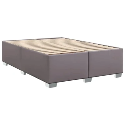 Abbildung von vidaXL Bettgestell, Bettrahmen mit Lattenrost, Polsterbett Bett für Schlafzimmer, Doppelbett Schlafzimmerbett, Grau 140x200cm Kunstleder
