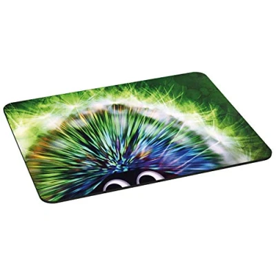 Abbildung von PEDEA Gaming und Office Mauspad 350 x 280 mm mit vernähten Rändern rutschfester Unterseite, Green Hedgehog