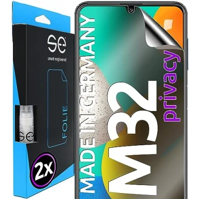Abbildung von S.E für Samsung Galaxy M32 Schutzfolie privacy Blickschutz Folie 2x Folien im SET aus Deutschland, Anti peep Matte Spy Folie, staubfrei und blasenfrei, Sichtschutz