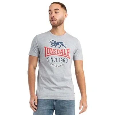Abbildung von Lonsdale Normale Passform Gonfirth Tshirt print, Herren, Größe: Large, Marl grey navy red