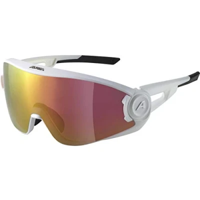 Abbildung von ALPINA 5W1NG QV Kontrastverstärkende, Selbsttönende &amp; Beschlagfreie Sport Fahrradbrille Mit 100% UV Schutz Für Erwachsene, white matt, One Size