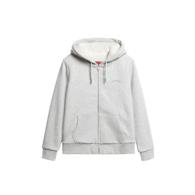 Abbildung von Superdry Hoodie Sweatjacke, Damen, Größe: 42, Glacier grey marl
