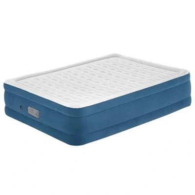 Abbildung von Bestway AlwayzAire Doppelluftbett mit integrierter Doppelpumpe, 203 x 152 46 cm, 2 Personen, bis 300 kg, flüsterleise zweite Pumpe, USB Anschlüsse, strapazierfähiges Vinyl, Tasche, Reparaturflicken