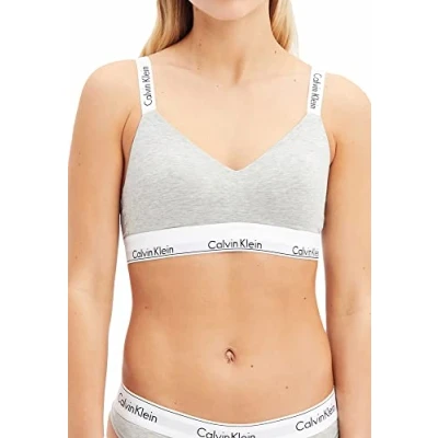 Abbildung von Calvin Klein Damen BH Bralette Lightly Lined Vorgeformt, Grau (Grey Heather), XS
