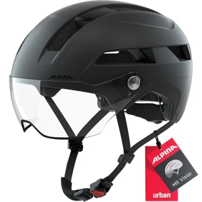 Abbildung von ALPINA SOHO VISOR Hochwertiger, Leichter &amp; Individuell Anpassbarer Fahrradhelm Mit Visier Für Erwachsene, black matt, 51 56 cm