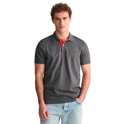 Abbildung von GANT Contrast Poloshirt, Herren, Größe: 4XL, Antracit melange