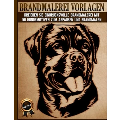 Abbildung von Brandmalerei Vorlagen: Pyrographie Schablonen zum Abpausen und Brandmalen mit Hundemotiven