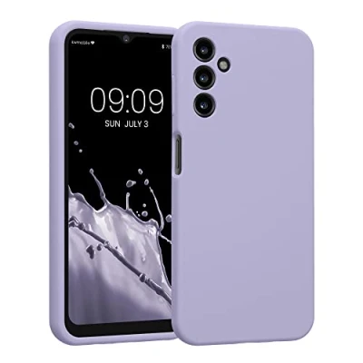 Abbildung von kwmobile Handyhülle kompatibel mit Samsung Galaxy A14 5G Hülle gummierte Handy Case aus Silikon in Lavendel