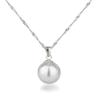 Abbildung von Schöner SD Kette mit Anhänger 12mm Perle Silberkette Perlenanhänger groß (inkl. Schmuckbox), 925 Silber