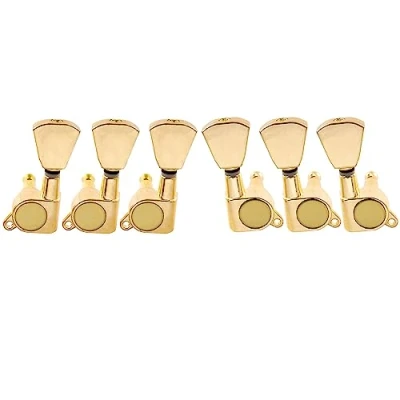 Abbildung von Musiclily Basic 3L3R Gitarren Mechaniken Tuners Tuning Pegs Keys Machine Heads für LP SG E Gitarre oder Folk Akustikgitarre,Gold Keystone Knopf