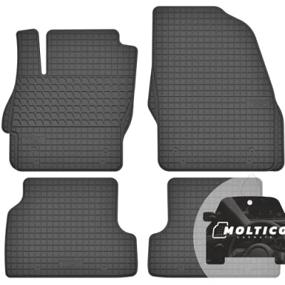 Abbildung von moto MOLTICO Gummimatten Auto, 4 teiliges Set, Allwetter Gummi Fußmatten, Antirutsch &amp; Wasserfest Autoteppiche passend für Ford Focus MK2 (2004 2011)