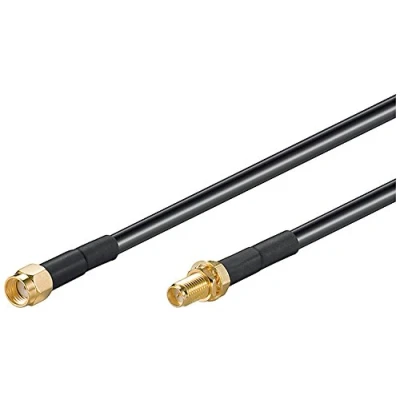 Abbildung von Goobay 51675 WLAN Antennenkabel 1m / RP SMA Stecker auf Buchse Verlängerungskabel für Antenne Repeater &amp; Router Verlängerung