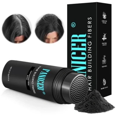 Abbildung von 27.5G Streuhaar zur Haarverdichtung,Haarfasern Haarverdichtung,Authentischer Look in für Männer&amp;Frauen,Hair Fibers,Haarpulver,Abdecken vondünner werdendem Haar oder Kahler Stellen (Schwarz)