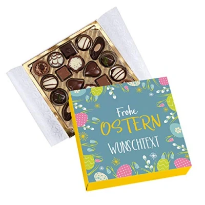Abbildung von Herz &amp; Heim® Lindt Pralinen zum Osterfest Frohe Ostern mit Wunschtext