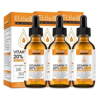 Abbildung von P Beauty Cosmetic Accessories Gesichtsserum mit Vitamin C und E Hyaluronsäure Anti Aging Falten Vegan 60ml, 3 tlg., Enthält Vitamine, Farbmittelfrei, Farbstofffrei, Hypoallergen