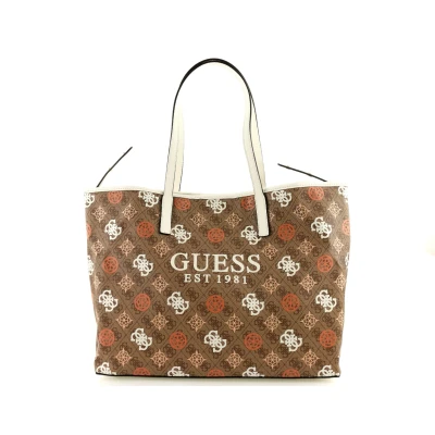 Abbildung von Guess Vikky II Shopping Bag, Damen, Größe: One Size, Latte multi