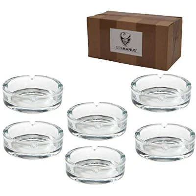 Abbildung von 6 x GERMANUS Aschenbecher aus Glas für Zigaretten