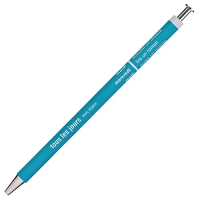 Abbildung von MARK&#039;S Days Tous les Jours Kugelschreiber aus Holz und Metall in der Farbe Turquoise mit einer 0,5mm Spitze, DAY BP4 TQ, 1 Stück (1er Pack)