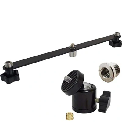 Abbildung von keepdrum Kugelgelenk Stativ Adapter 1/4 zu 3/8 + Stereo Bar Reduziergewinde 5/8
