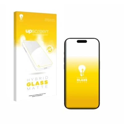 Abbildung von upscreen Entspiegelungs Schutzglas für Apple iPhone 15/15 Pro Schutzfolie Matt, Glas Folie [mattierend, 9H Panzerschutz, Anti Fingerprint]