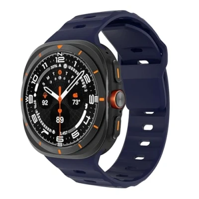 Abbildung von MoKo Sport Armband Kompatibel mit Samsung Galaxy Watch Ultra 47mm (2024) Damen Herren, Weiches Silikon Wasserdichtes Ersatzarmband Zubehör für Armband, Mitternachtsblau