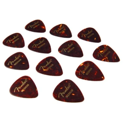 Abbildung von Fender 351 Picks Plectrum 12er Pack (Wurzelholz Design, Stärke Medium)