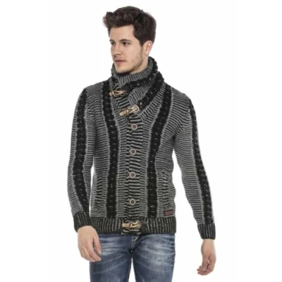 Abbildung von Cipo &amp; Baxx Strickpullover, mit coolem Knopf Design