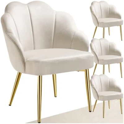 Abbildung von tectake Esszimmerstuhl Cocktailsessel (4er Set, 4 St), gepolstert, mit Samtbezug