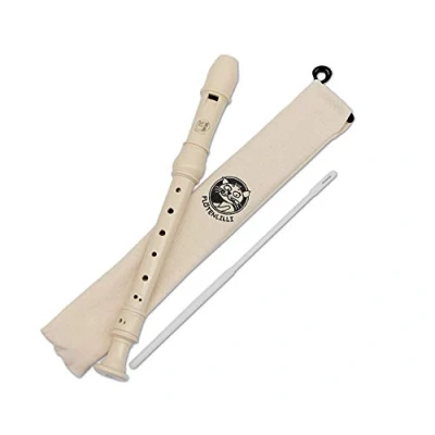 Abbildung von Flötenlilli EH 3908 Blockflöte aus Kunststoff für Kinder, Sopran, deutsche Griffweise, Tasche, Wischerstab,,Soprano Recorder