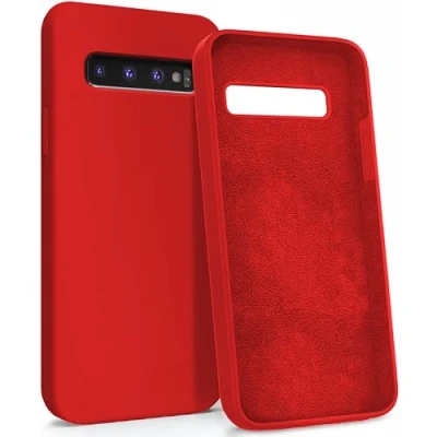 Abbildung von MyGadget Hülle für Samsung Galaxy S10 Gummierte Handyhülle [ 3 Layer Struktur ] Schutzhülle mit Soft Inlay &amp; Hardcase Cover außen Rot