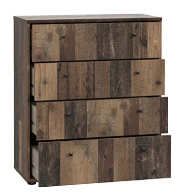 Abbildung von FORTE TEMPRA 2 Kommode mit 4 Schubladen, Holzwerkstoff, Old Wood Vintage Dekor, (B x H T) 73,7 85,5 34,8 cm