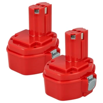 Abbildung von vhbw 2X Akku kompatibel mit Makita 6281DWPE, 6281D, 6280DWAE, 6333D, 6280DWALE, 6280D, 6271DWAE Werkzeug (3000 mAh, NiMH, 14,4 V)