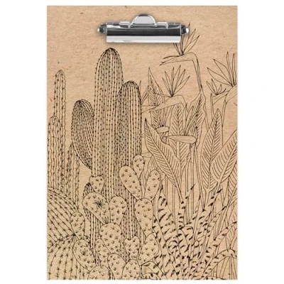 Abbildung von Clairefontaine 116054C Klemmbrett Le cerisier blanc, 23x33 cm, ideal für A4 Blatt, strapazierfäghig und praktisch unterwegs, Kraft, 1 Stück