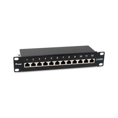 Abbildung von Equip 326623 12 Port Cat.6A geschirmtes Patchpanel, 10&quot;, Schwarz