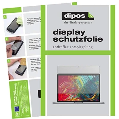 Abbildung von dipos I 2X Schutzfolie matt kompatibel mit Apple MacBook Pro 13 Zoll (2020) Folie Displayschutzfolie
