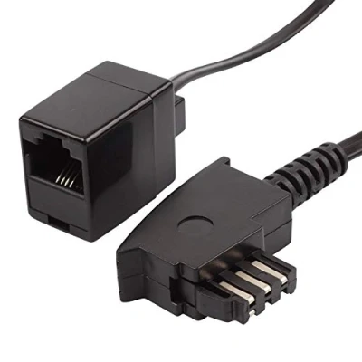 Abbildung von Analog Adapter TAE F Stecker auf RJ45 Western Buchse 0,2m