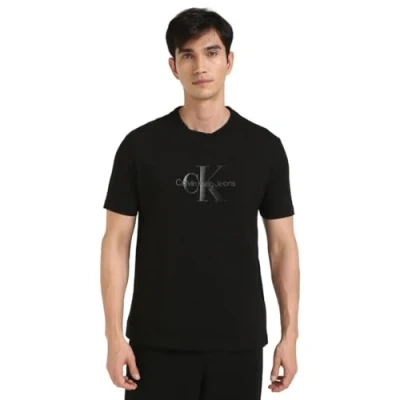 Abbildung von Calvin Klein Jeans Shiny Monologo TEE Tshirt print, Herren, Größe: Small, Black
